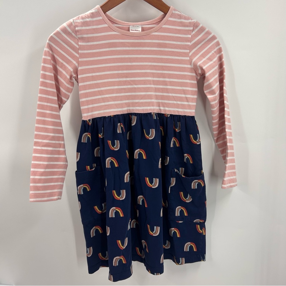 Hanna Andersson Mixie Playdress Retro Rainbows In Navy 130 CM US 8